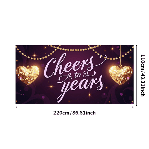 LUUFILx Cheers 23 Years Banner Hanging Heart Shaped Anniversary Party Supplies Celebration Backdrop Decorations Props Photography Background