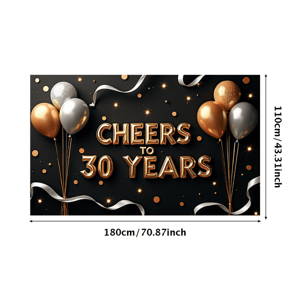 LUUFILx Cheers 30 Years Anniversary Backdrop Birthday Party Celebration Banner Decorations Event Supplies Balloon Props Photography Background