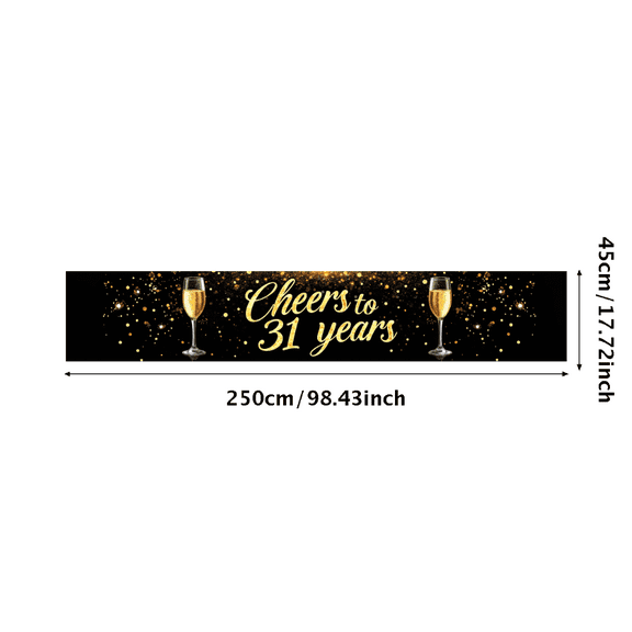 LUUFILx Cheers to 31 Years Banner Backdrop Background Party Supplies Anniversary Celebration Decor Photography Props Event Decorations Festive Happy Birthday