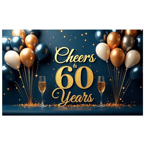 LUUFILx Cheers to 60 Years Party Supplies Backdrop Balloon Decor Banners Birthday Celebration Anniversary Decorations Photography Props Event Background