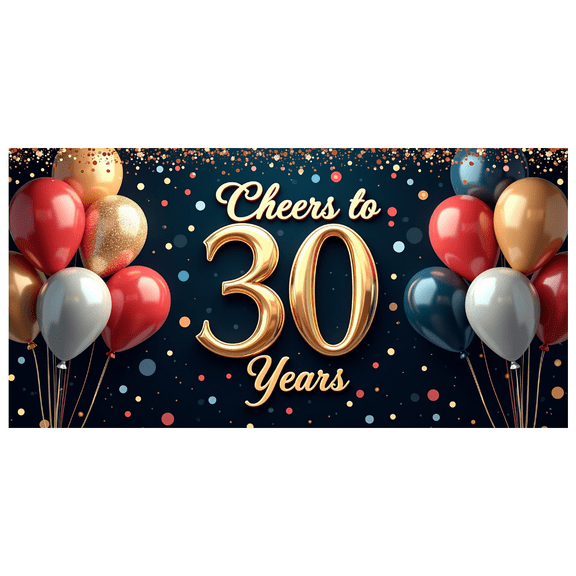 LUUFILx Cheers to 30 Years Party Decoration Backdrop Birthday Supplies Anniversary Banner Balloon Background Photography Prop Celebration Decor