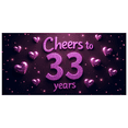 thumbnail image 1 of LUUFILx Cheers to 33 Birthday Banner Glitter Photo Backdrop Party Decoration Celebration Sign Photography Props Event Supplies Décor, 1 of 7