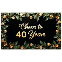 LUUFILx Cheers to 40 Years Banner Backdrop Anniversary Floral Party Decoration Photography Props Background Celebration Supplies Event