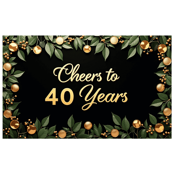 LUUFILx Cheers to 40 Years Banner Backdrop Anniversary Floral Party Decoration Photography Props Background Celebration Supplies Event