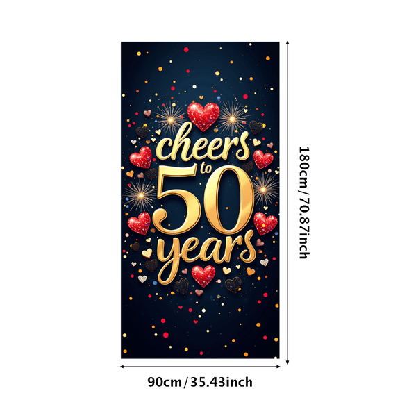 LUUFILx Cheers to 50 Years Backdrop Banner Party Decoration Photography Props Banner Backdrop Background Anniversary Celebration Event Supplies