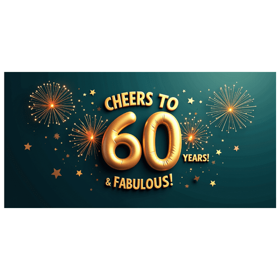 LUUFILx Cheers to 60 Fabulous Banner with Star and Splash Elements Birthday Party Supplies Photography Props Background Backdrop Decors