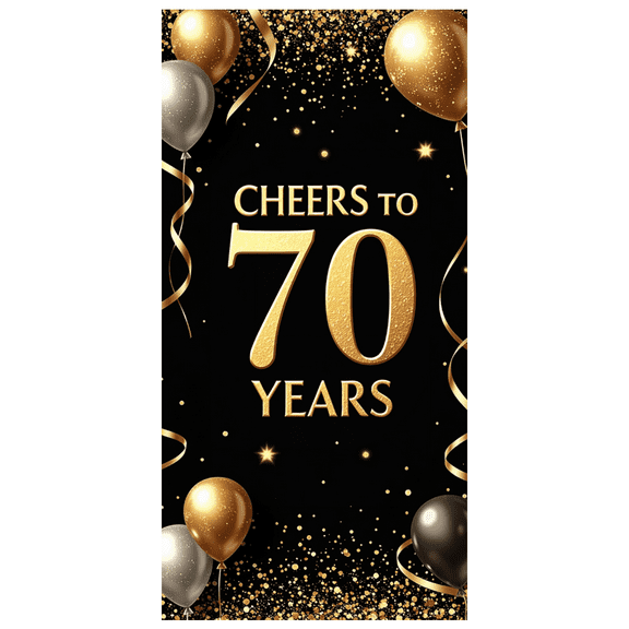 LUUFILx Cheers to 70 Years Banner Birthday Decoration Party Supplies Backdrop Photography Props Celebration Decor Background Anniversary Decors