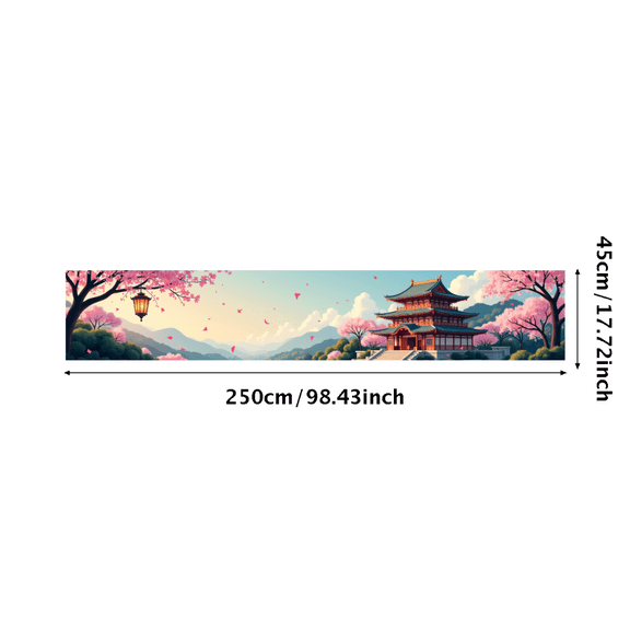 LUUFILx Cherry Blossom Asian Landscape Backdrop Banner Photography Props Event Decoration Scenic Party Supplies Background Wedding Anniversary Decor