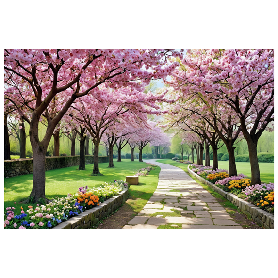 LUUFILx Cherry Blossom Themed Background Banner Spring Party Decorations Backdrop for Garden Parties Outdoor Celebrations Photo Shoots