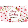 thumbnail image 1 of LUUFILx Cherry Themed Floral Background Birthday Banner Party Decoration, 1 of 7
