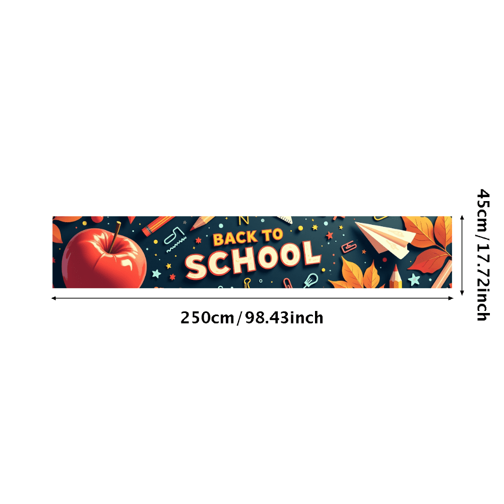 LUUFILx Colorful Back to School Themed Banner with Apple Pencils Leaves ...