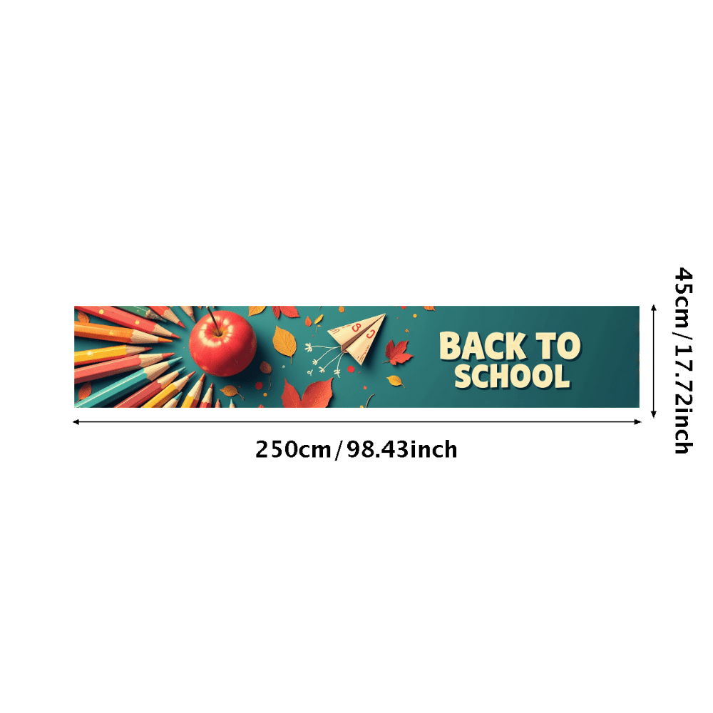 LUUFILx Colorful Back to School Themed Banner with Leaves Pencils Apple ...