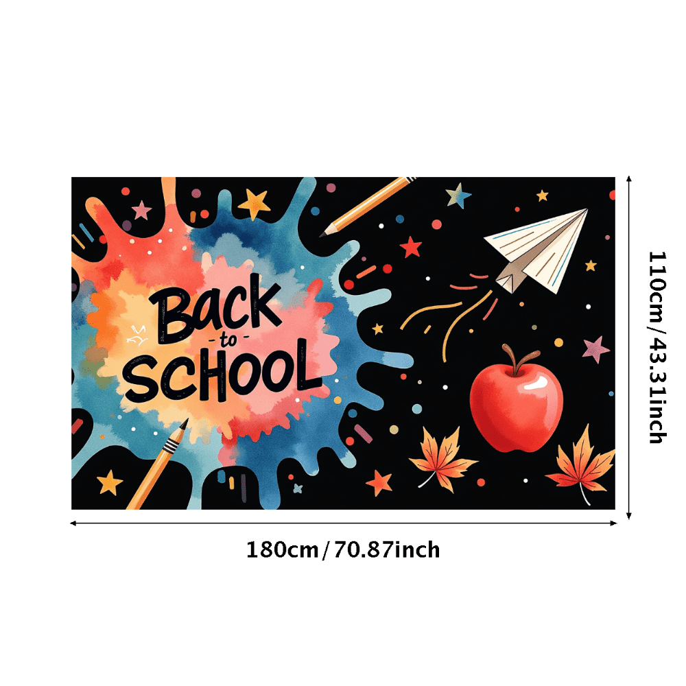 LUUFILx Colorful Back to School Themed Banner with Leaves Pencils Apple ...