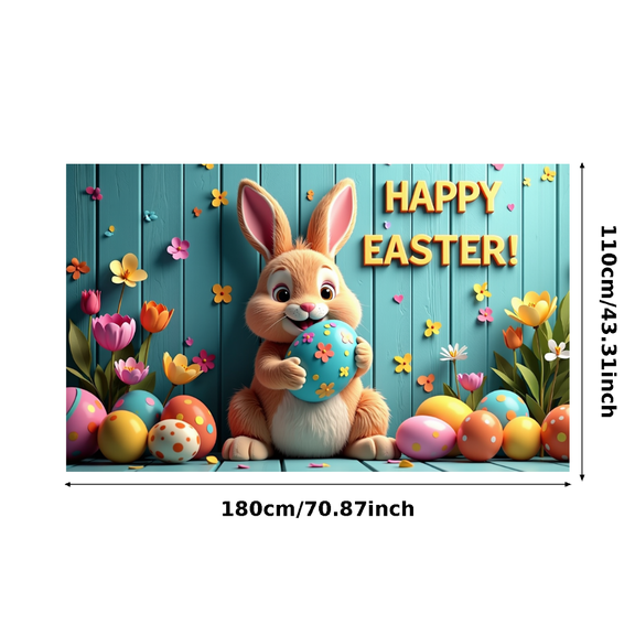 LUUFILx Colorful Easter Bunny Egg Floral Background Happy Easter Banner Party Supplies Photography Props Easter