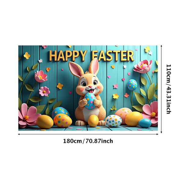 LUUFILx Colorful Easter Bunny Egg Floral Background Happy Easter Banner Party Supplies Photography Props Easter