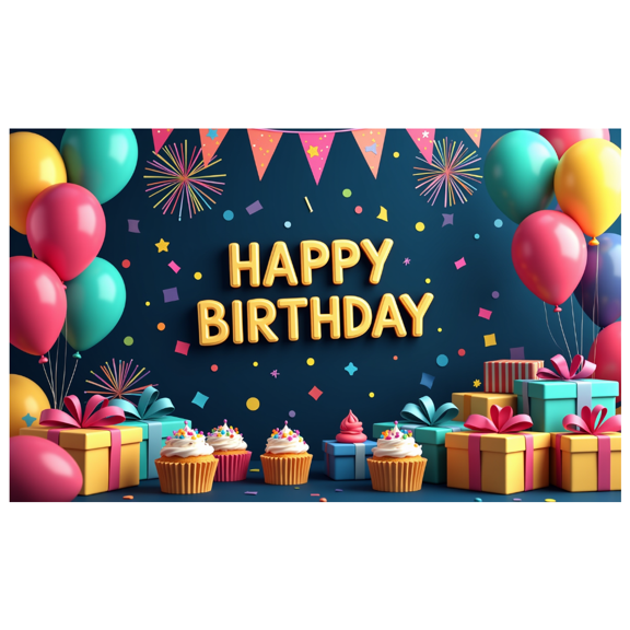 LUUFILx Colorful Happy Birthday Banner Backdrop for Kids Party Celebration Background Decorations Photography Props Party Supplies Event Decor Fun Festive