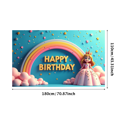 thumbnail image 1 of LUUFILx Colorful Happy Birthday Banner Backdrop for Kids Party Celebration Background Decorations Photography Props Party Supplies Event Decor Fun Festive, 1 of 8
