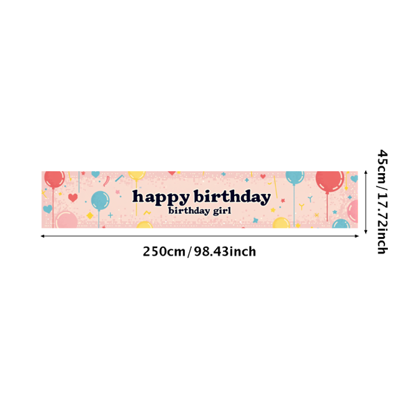 LUUFILx Colorful Happy Birthday Girl Banner for Girl Birthday Party Decorations Party Supplies Photography Props Background Backdrop Decorations Balloons Cupcakes Scene Decors