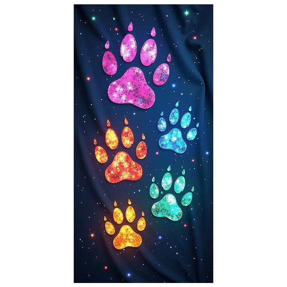 LUUFILx Colorful Paw Print Design Background Banner Pet Themed Party Decorations