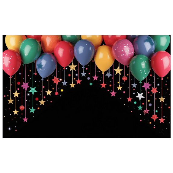 LUUFILx Colorful Star Balloon Backdrop Banner for Party Decorations and Photography Props Happy Birthday Event Background Photo Booth Celebration Supplies