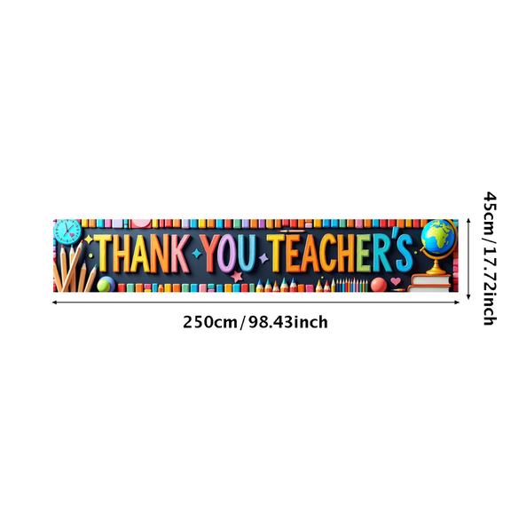 LUUFILx Colorful Thank You Teachers Banner Backdrop Background for Teachers Day Celebration