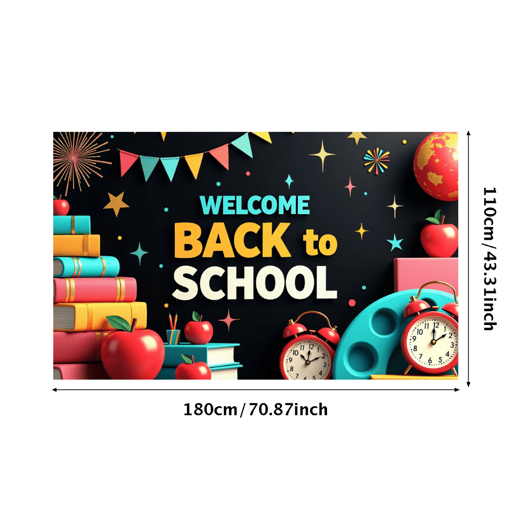 LUUFILx Colorful Welcome Back to School Banner with School Supplies ...