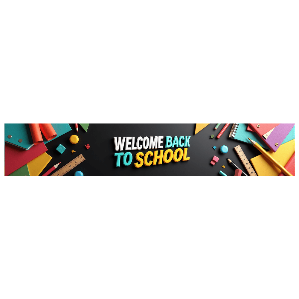 LUUFILx Colorful Welcome Back to School Banner with School Supplies ...