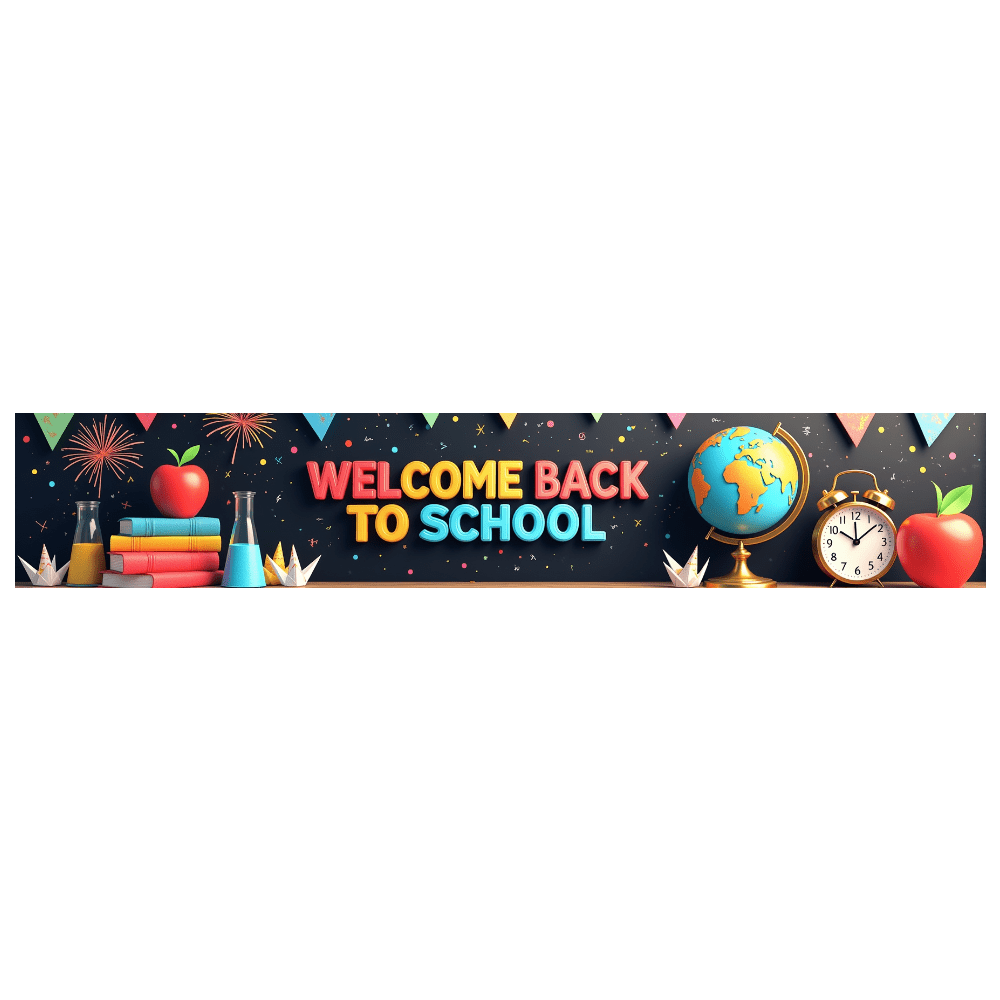 LUUFILx Colorful Welcome Back to School Banner with School Supplies ...