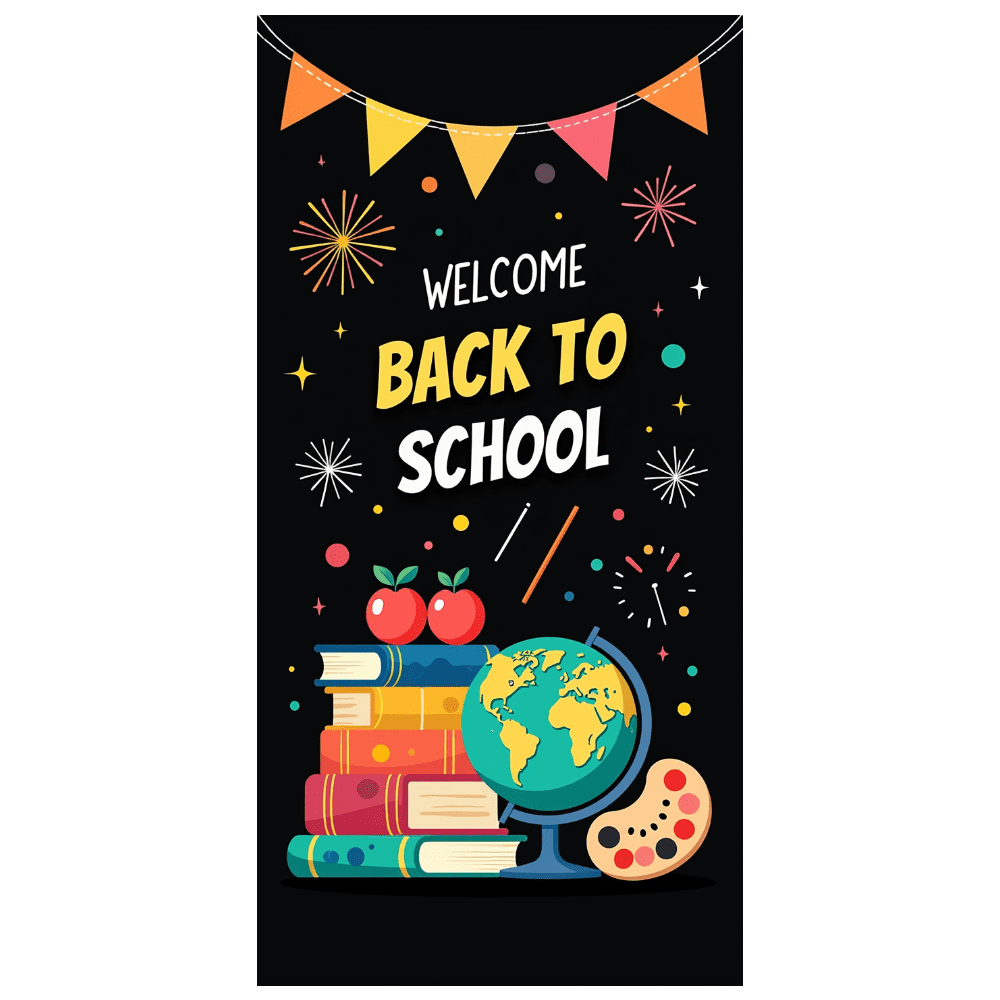 LUUFILx Colorful Welcome Back to School Banner with School Supplies ...
