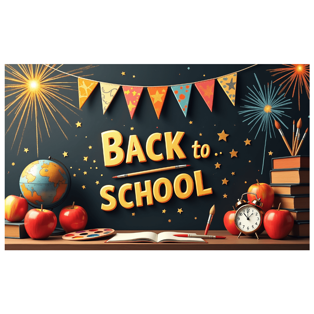 LUUFILx Colorful Welcome Back to School Banner with School Supplies ...