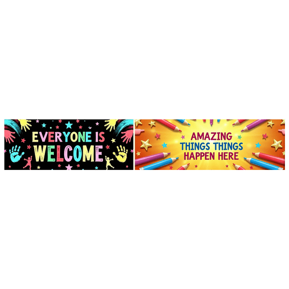 LUUFILx Colorful Welcome and Motivational Banners for Classroom Backdrop Background School Decorations Party Supplies Education Event Decor Wall Poster