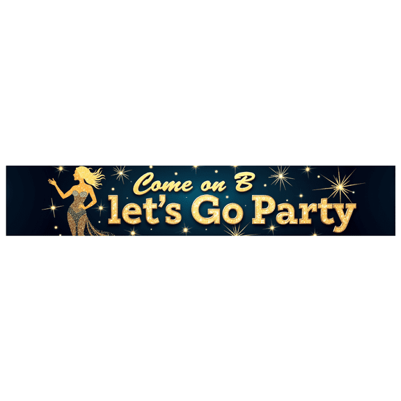LUUFILx Come on Lets Go Party Backdrop Stars Background Banner for Dance Party Decorations Event Photography Props Celebration Supplies Festive Decor
