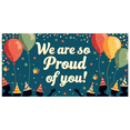 thumbnail image 1 of LUUFILx Congratulations Banner Graduation Party Decoration We Are So Proud of You Backdrop Supplies Gold Black Event Celebration Background Photography Decoration, 1 of 8