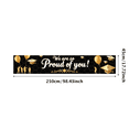 thumbnail image 1 of LUUFILx Congratulations Banner Graduation Party Decoration We Are So Proud of You Backdrop Supplies Gold Black Event Celebration Background Photography Decoration, 1 of 7