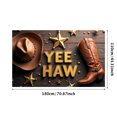 thumbnail image 1 of LUUFILx Cowboy Theme Yee Haw Banner Western Party Backdrop Rustic Decorations Photography Props Birthday Cowboy Hat and Boot Stars Background Wild West Decor, 1 of 8