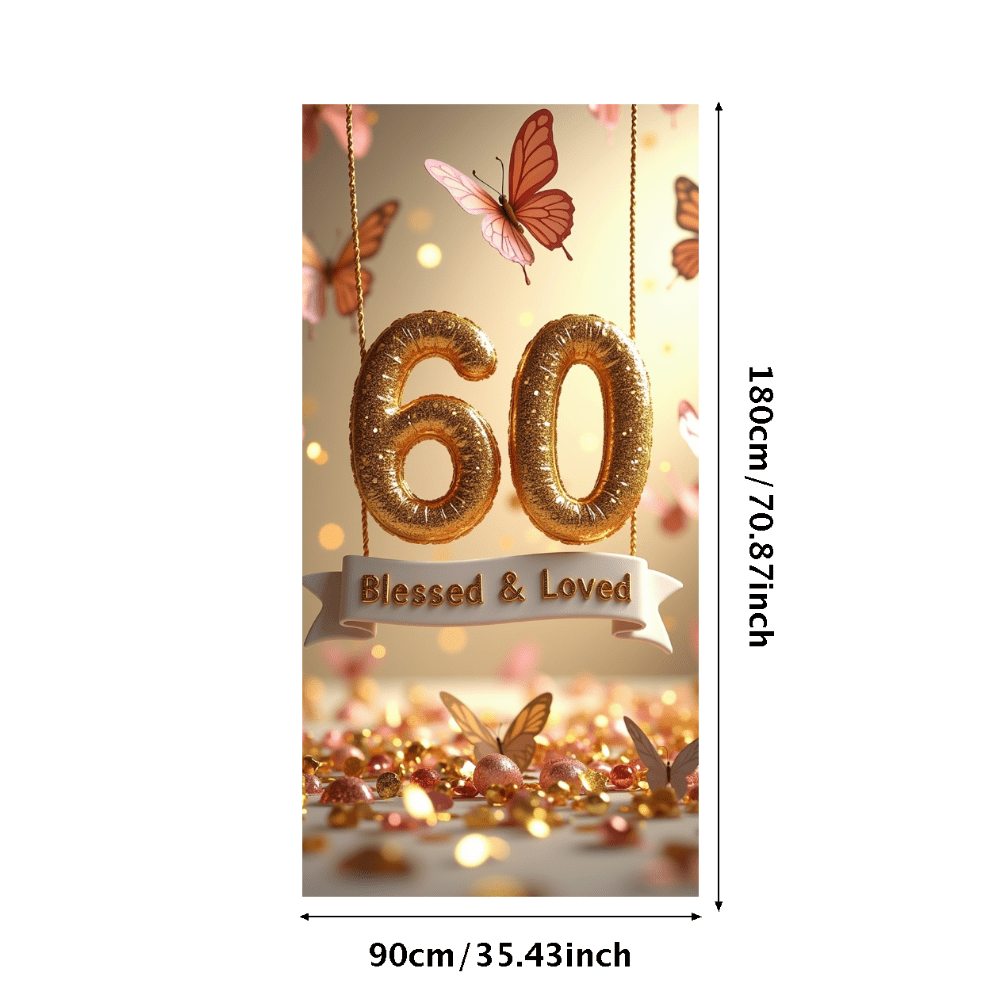 LUUFILx Cute Cartoon Animal Themed Banner 60 Years Blessed and Loved ...