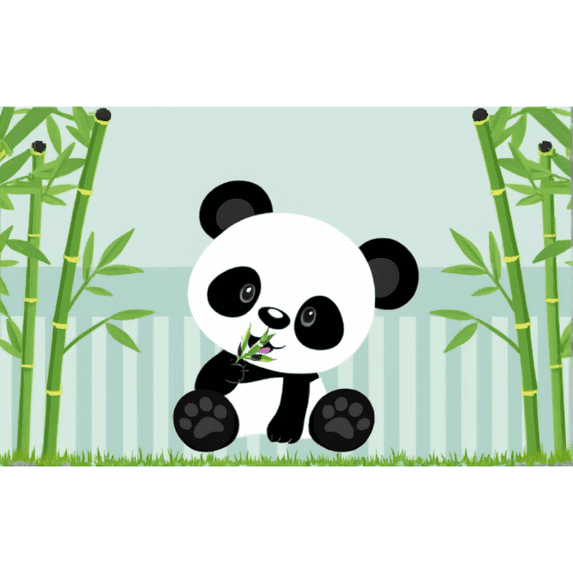 LUUFILx Cute Cartoon Panda Backdrop Bamboo Flower Panda Theme BirthdayParty Baby Shower Decor Polyester Photography Background Banner