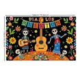 thumbnail image 1 of LUUFILx Day Of The Dead Decoration Backdrop Mexican Dia DE Los Muertos Hanging Flag Banner Halloween Colorful Skull Decors Photography Mexico Theme Party Banner, 1 of 6