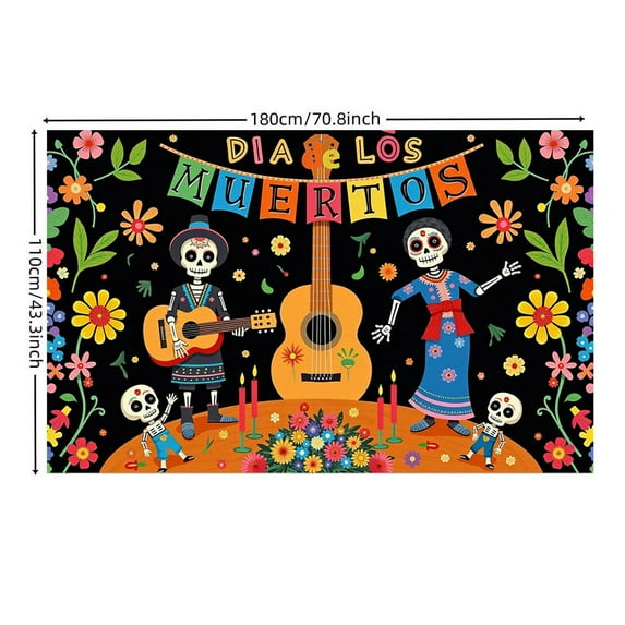 LUUFILx Day Of The Dead Decoration Backdrop Mexican Dia DE Los Muertos Hanging Flag Banner Halloween Colorful Skull Decors Photography Mexico Theme Party Banner