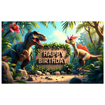 LUUFILx Dinosaur Birthday Party Backdrop Happy Birthday Banner Background Safari Jungle Photography Props Decorations Kids Party Supplies Celebration