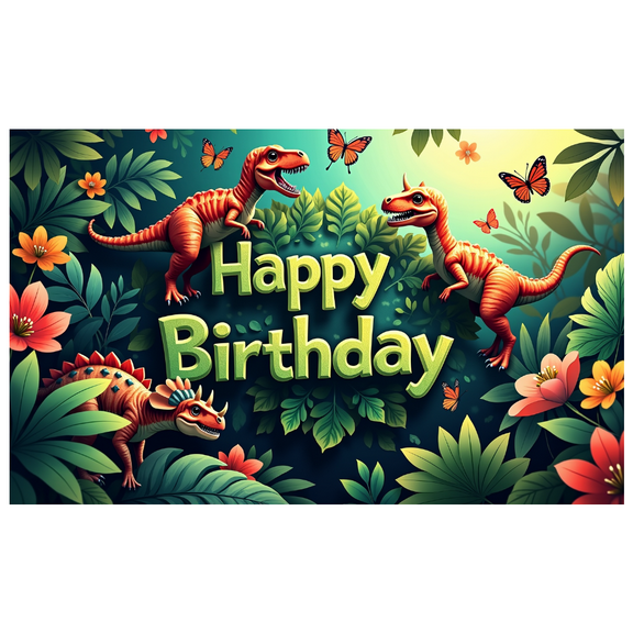 LUUFILx Dinosaur Birthday Party Backdrop Jungle Theme Banner for Kids Birthday Decorations and Celebration Party Supplies Photography Props Background