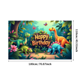 thumbnail image 1 of LUUFILx Dinosaur Jungle Happy Birthday Banner Photography Prop Backdrop Theme Party Supplies Colorful Decoration Birthday Event Kids Background, 1 of 1