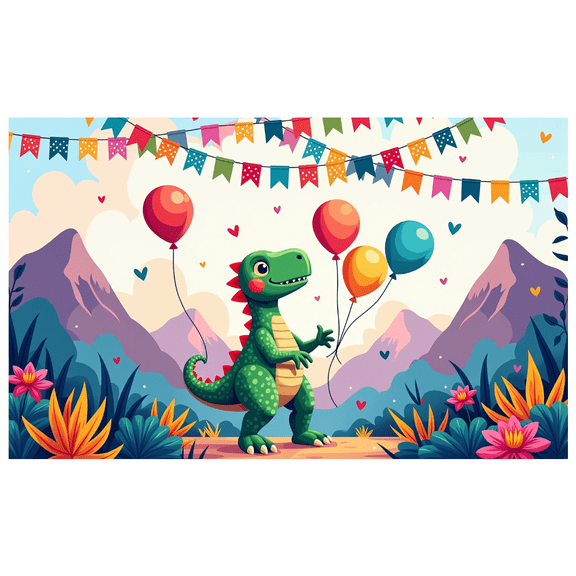 LUUFILx Dinosaur Party Banner Backdrop Colorful Balloons Kids Birthday Decoration Photography Props Jungle Background Party Supplies Garden Celebration