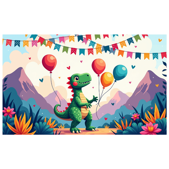 LUUFILx Dinosaur Party Banner Backdrop Colorful Balloons Kids Birthday Decoration Photography Props Jungle Background Party Supplies Garden Celebration