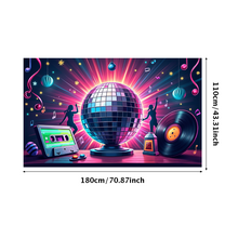 LUUFILx Disco Party Backdrop Vinyl Record Music Banner for Retro Dance Party Decoration Studio Background Photography Props Themed Event Decor