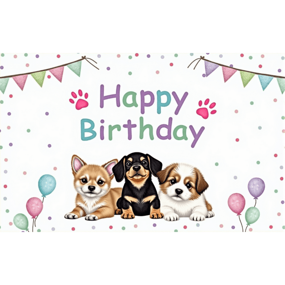 LUUFILx Dog Puppy Party Backdrop Happy Birthday Dog Theme Banner Decoration Photography Background Props Party Supplies