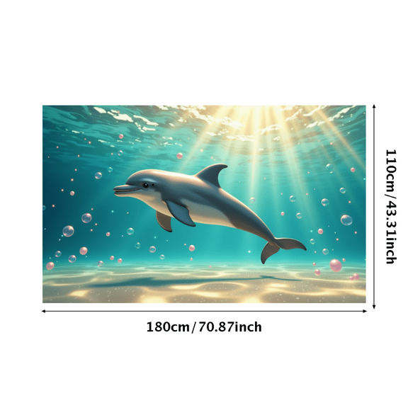 LUUFILx Dolphin Backdrop Banner Ocean Theme Photography Props Party Supplies Decorations Underwater Scene Summer Birthday Aquatic Décor Background