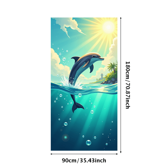 LUUFILx Dolphin Ocean Banner Backdrop for Kids Party Supplies Decorations Birthday Background Wall Art Photography Props Events Scenic Summer Decor