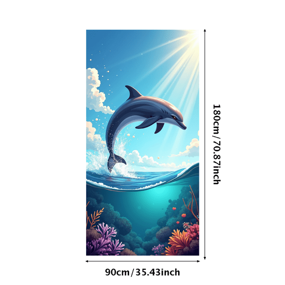 LUUFILx Dolphin Ocean Sunset Background Kids Room Party Supplies Backdrop Decoration Banner Sea Life Marine Theme Birthday Wall Art Decor