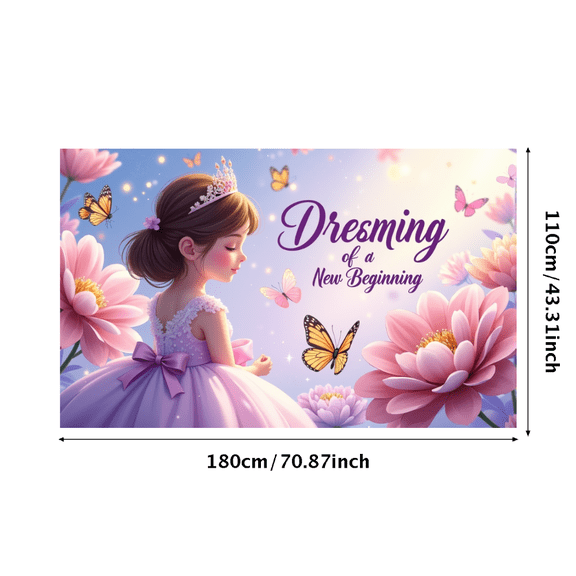 LUUFILx Dreaming of a New Beginning Fairy Tale Girl Backdrop Banner Decor for Birthdays Showers Weddings Room Display Background Party